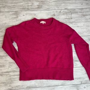 Philosophy Pink Crew Neck Sweater with Ribbed Details